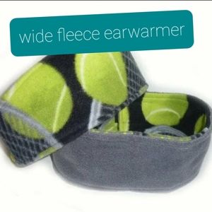 Adjustable Fleece Earwarmer Tennis Print